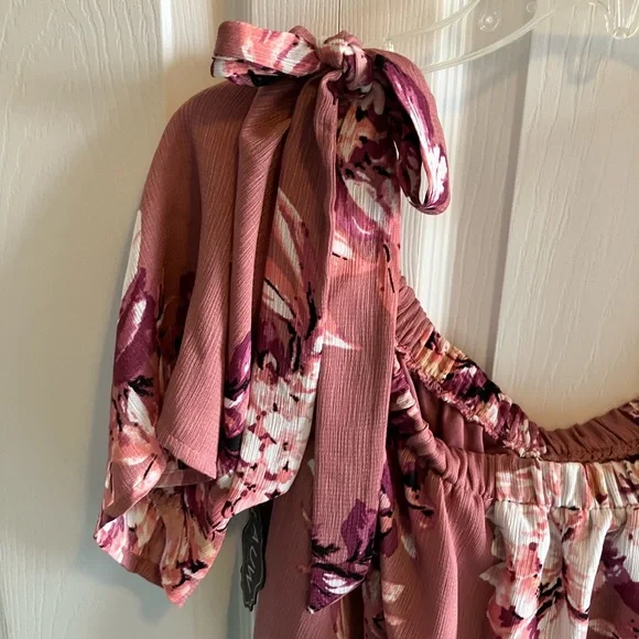 AUW Jumpsuit size 12 Large L NWT floral flowy boho New - Picture 13 of 16